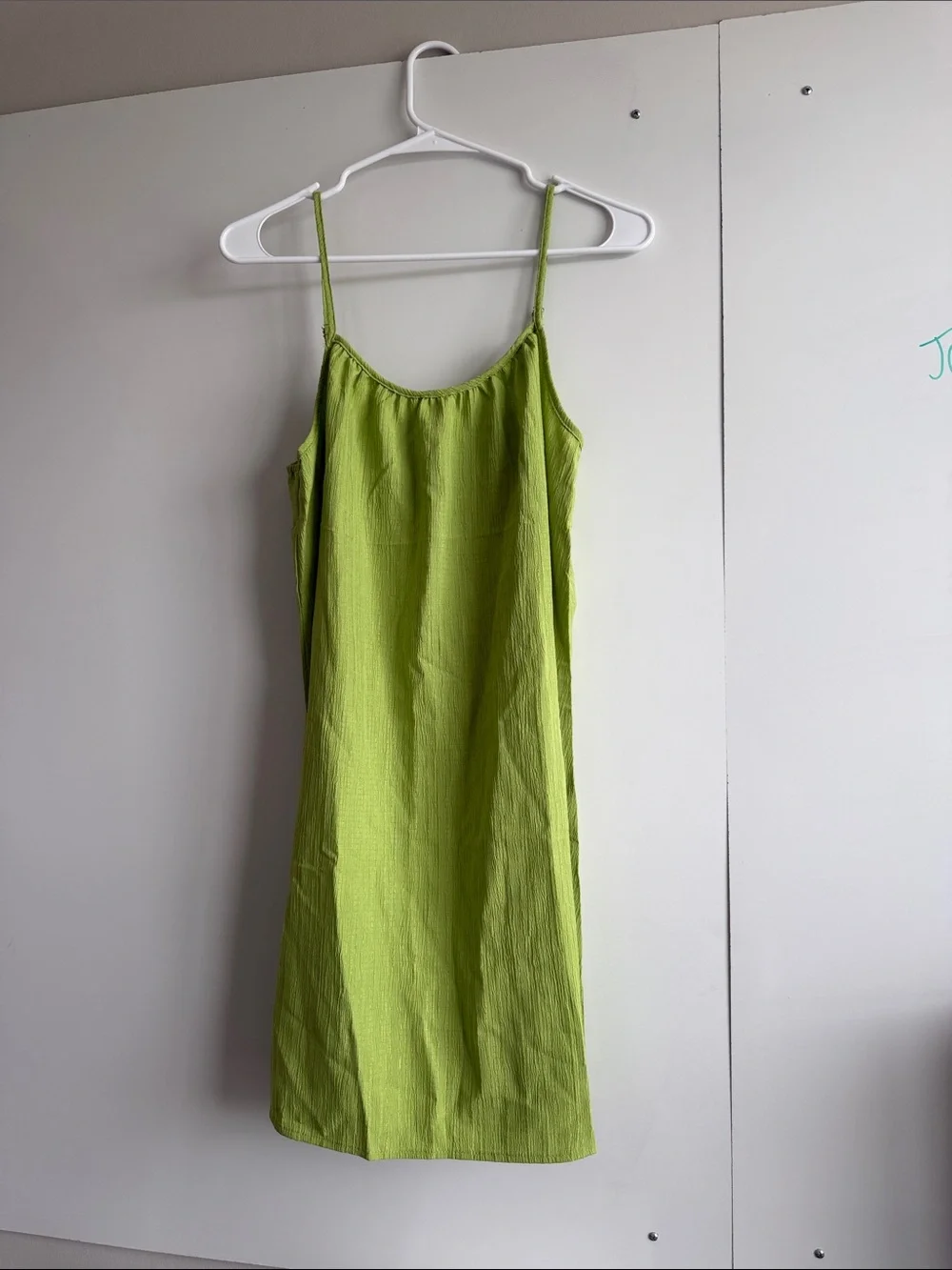 SHEIN Lime Green Spaghetti Strap Mini Dress Size 8/10 (L)